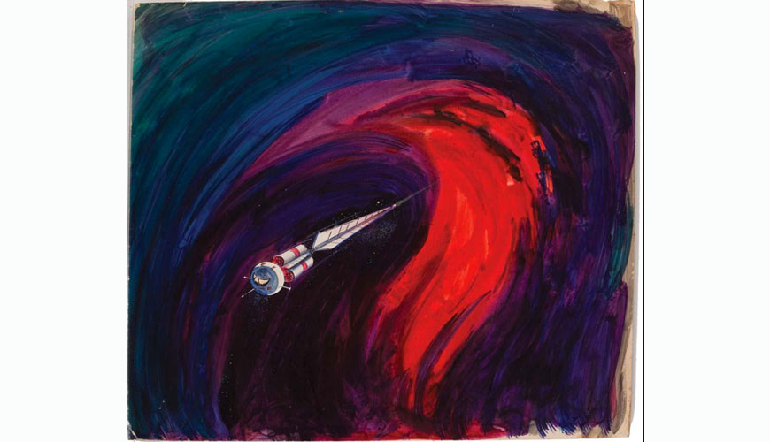 Original pre-production concept painting for 2001: A Space Odyssey